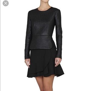 BCBGMAXAZRIA quilted peplum top